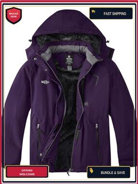 Women's Plus Size Ski Jacket Waterproof Windproof Winter Coat with Hood